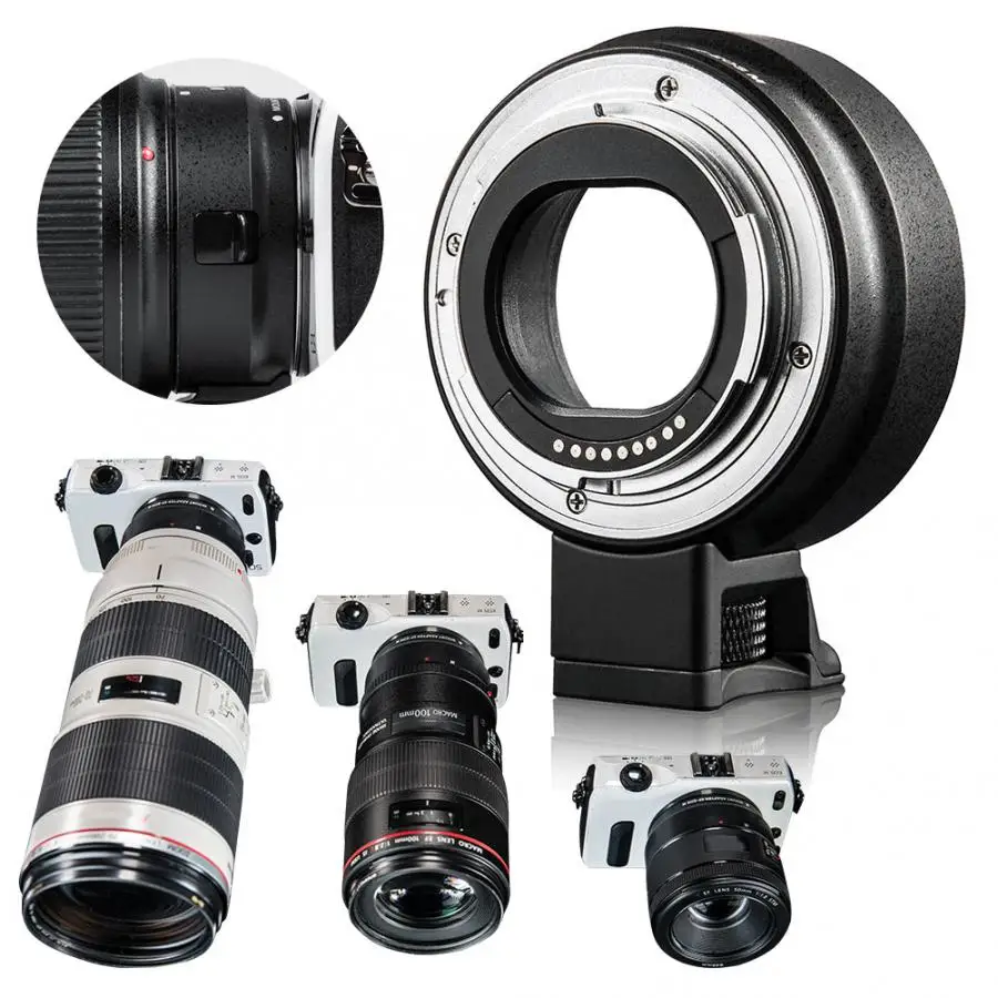 Адаптер для объектива Viltrox EF-EOSM Электронный Автофокус для объектива Canon EOS EF EF-S для камеры EOS M EF-M M2 M3 M5 M6 M10 M50 M100