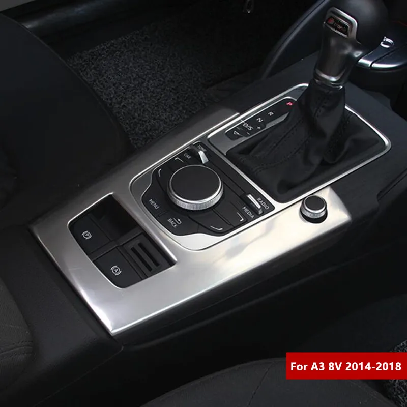 

Car Styling Center Console Gear Shift Frame Decoration Cover Trim For Audi A3 8V 2014-2018 LHD Stainless Steel Auto Accessories