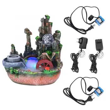 

Miniatures Innovative Simulation Rockery Desktop Fountain Landscape Decoration Home Ornament with Atomizer Metal