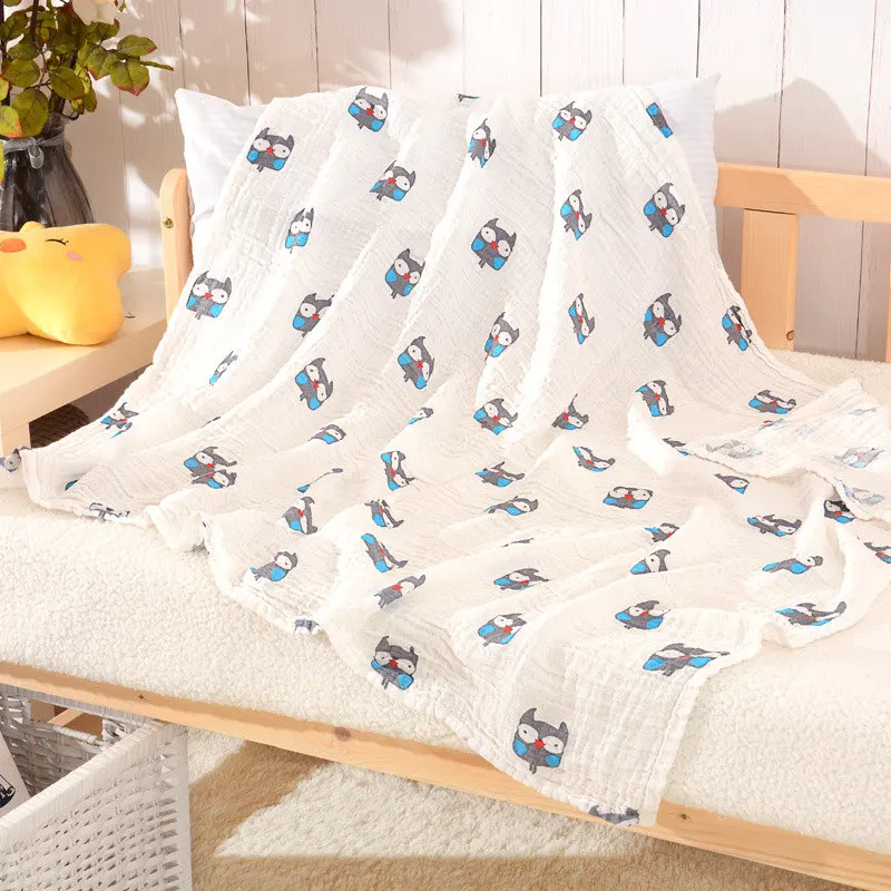 2pcs/set Newborn Baby Blanket Cotton Bamboo Blanket Cartoon Patterns Multi-use Infant Towel Baby Muslin Swaddle Wrap - Цвет: 23
