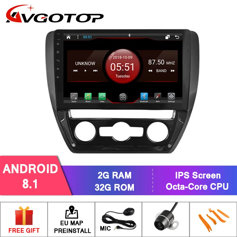 2GB 32GB DT9224B AVGOTOP Android 10,0 Bluetooth gps автомобильный Радио dvd-плеер для VOLKSWAGEN JETTA MP4 Автомобильный мультимедийный - Цвет: 2GB 32GB DT9224B