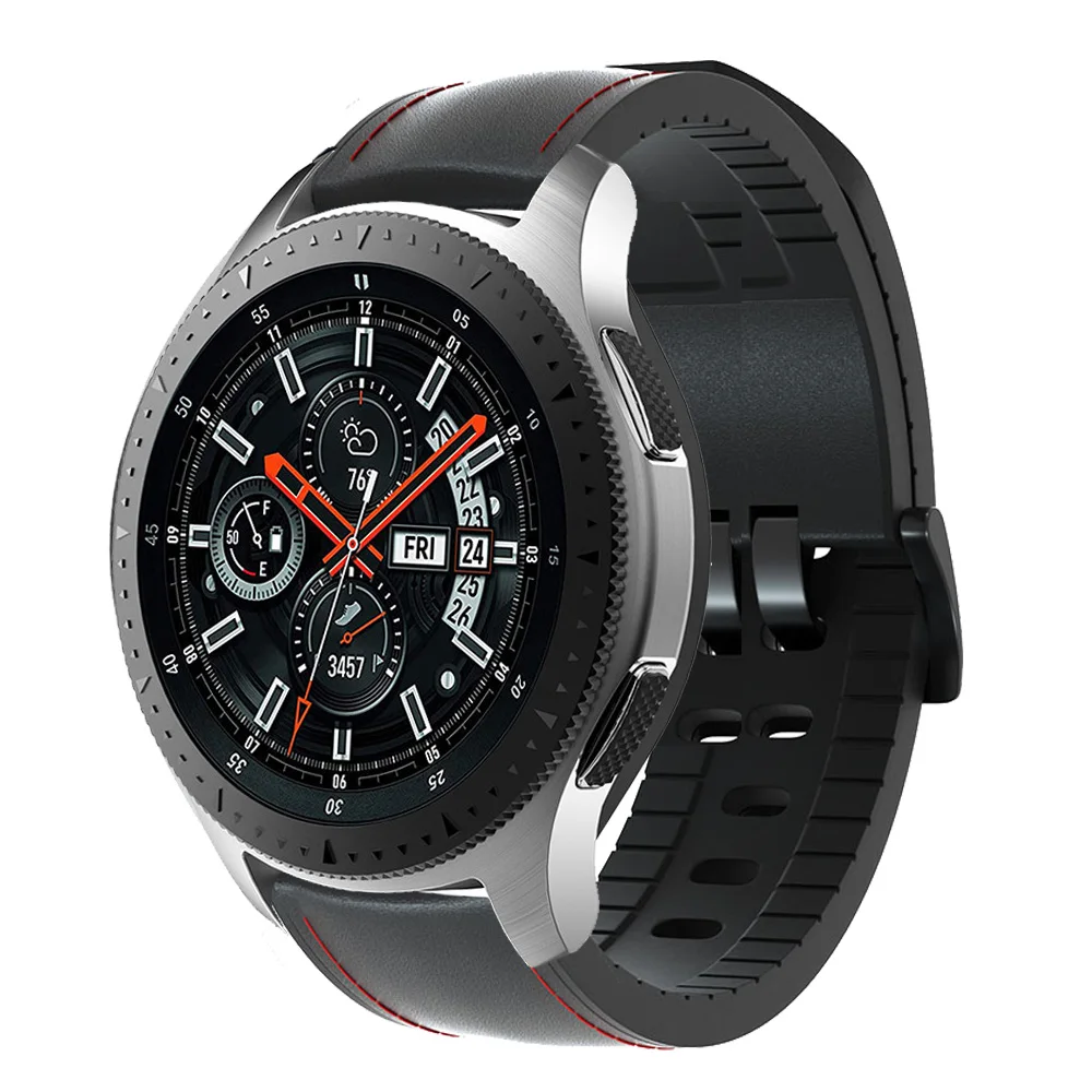 Ремешок силиконовый для Samsung galaxy Watch 46 мм браслет из натуральной кожи наручных