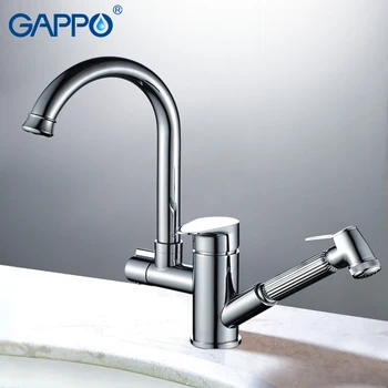 

Gappo kitchen Faucets chrome kitchen water sink mixer tap rotatable kitchen pull out water mixer spout deck mounted