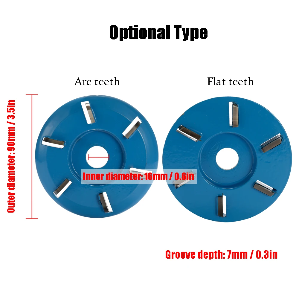 Для полировки 3/6 зубьев мощный резьба по дереву дисковый инструмент фреза 90 мм диаметр 16 мм отверстие угловая шлифовальная машина