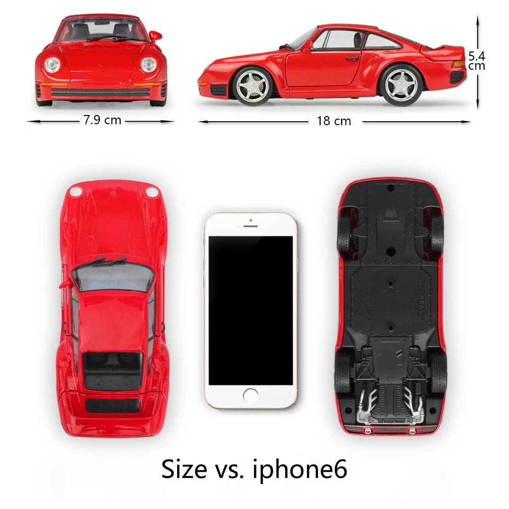 Модель автомобиля из металлического сплава в масштабе 1:24 Porsche 959|Наземный
