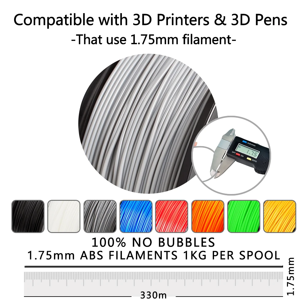 SUNLU ABS 1 75 мм Новый Филамент 2.2LBS/1 кг с шпуля 3d волоконного принтера печати для
