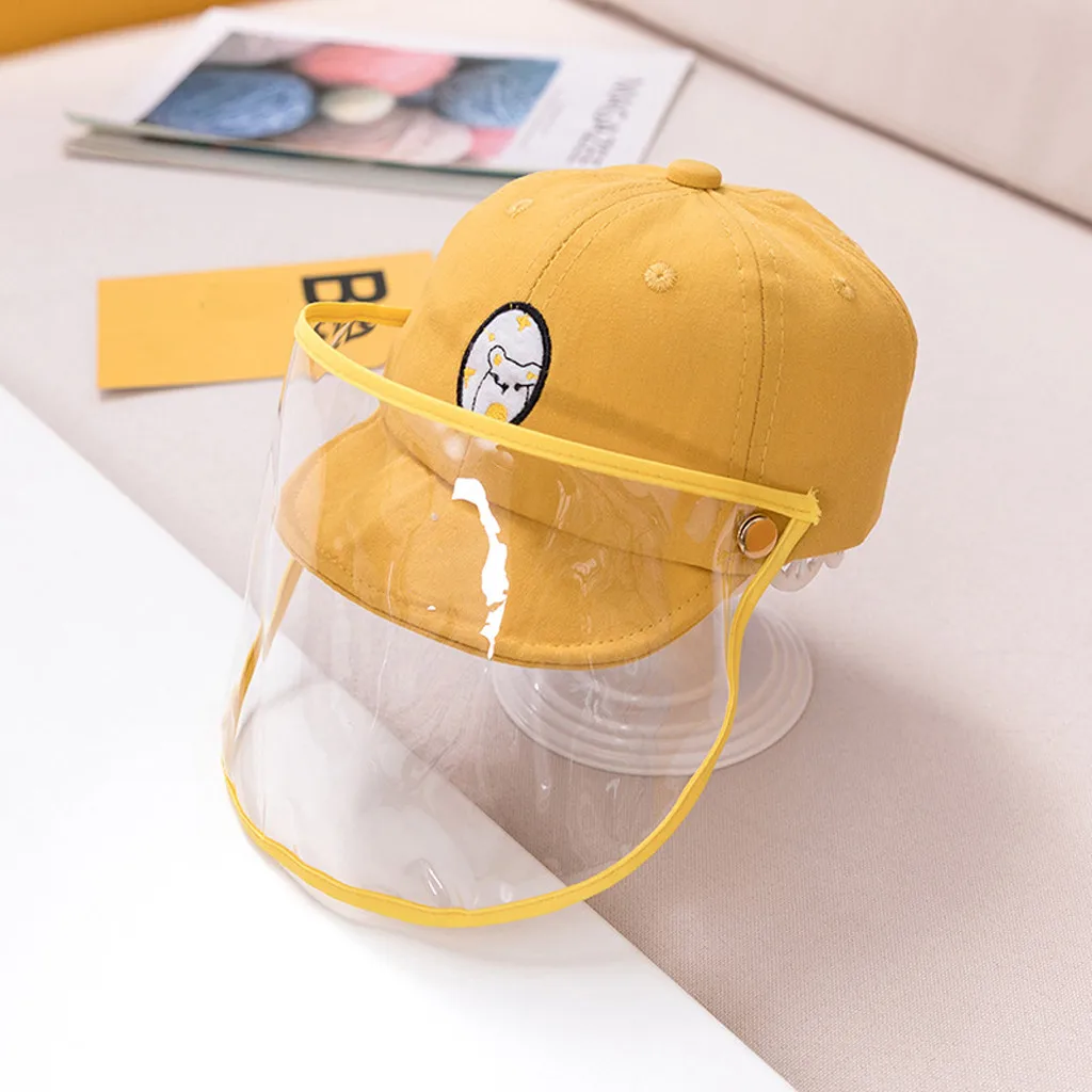 

Anti-spitting Protective Hat Outdoor Prevent virus Use with masks Dustproof Cover Kids Boys Girls cap Hat Anti-UV Sunhat