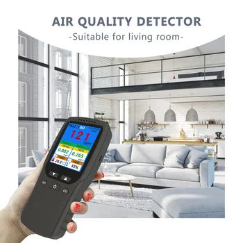 

Mini PM2.5 Air Detector Air Quality Monitor Digital Tester Appliance For Monitor Formaldehyde PM2.5 PM10 HCHO TVOC Gas Analyzer