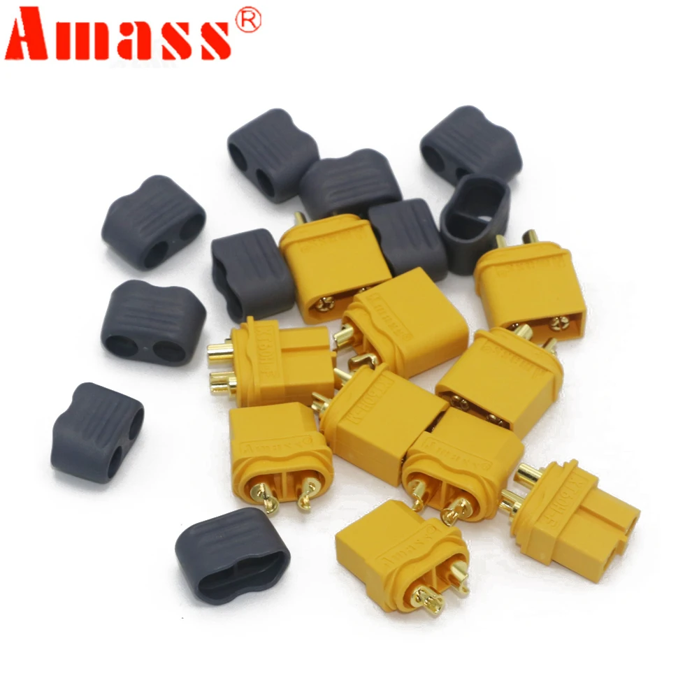 

Hot 50 pair Amass XT60+ Plug Connector With Sheath Housing Male & Female For RC Lipo Battery FPV Quadcopter