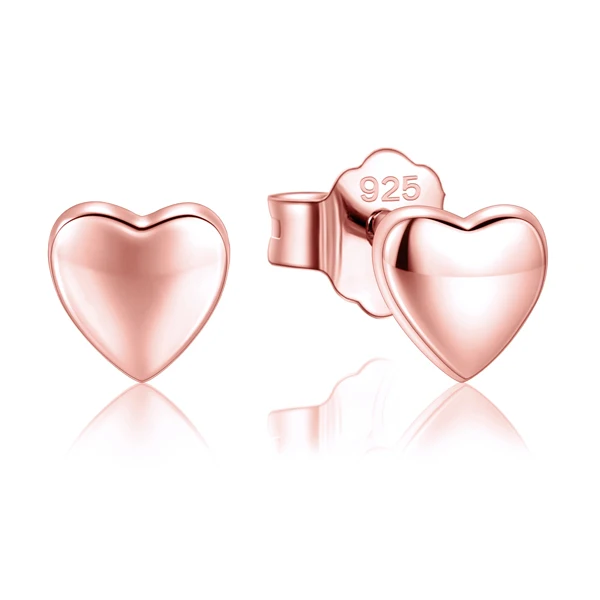 Modian Hot Sale 100% 925 Sterling Silver Cute Small Hearts Stud Earrings For Women Fashion Round Luxury Lightning Fine Jewelry RHE595R