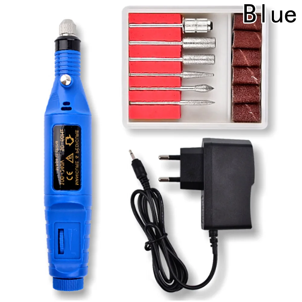 

1 Set 6bits Power Drill Professional Electric Manicure Machine Nail Drill Pen Pedicure File Polish Shape Tool Nail Art Feet Care
