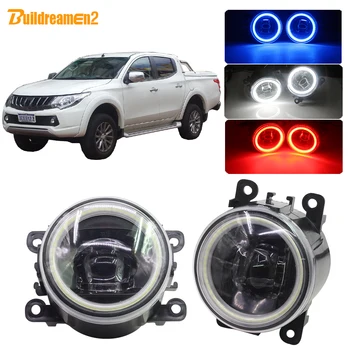 

Buildreamen2 For Mitsubishi Triton Strada 2005-2018 Car H11 4000LM LED Fog Light Lens Angel Eye DRL Daytime Running Light 12V