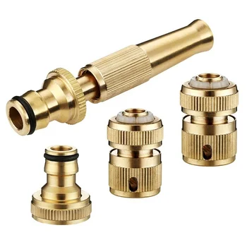 

New Brass Hose Fittings, 4-Piece