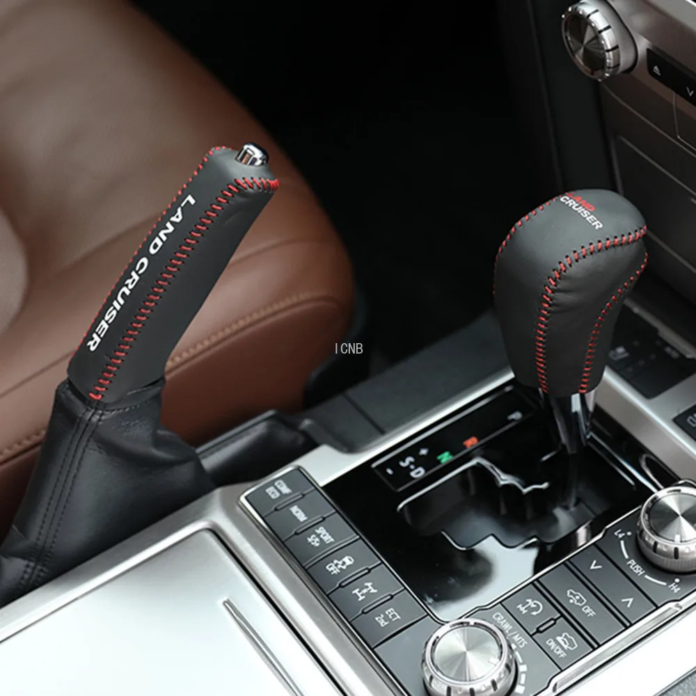 Automatic Leather Gear Hand Brake Cover for Toyota Land Cruiser 200 LC200