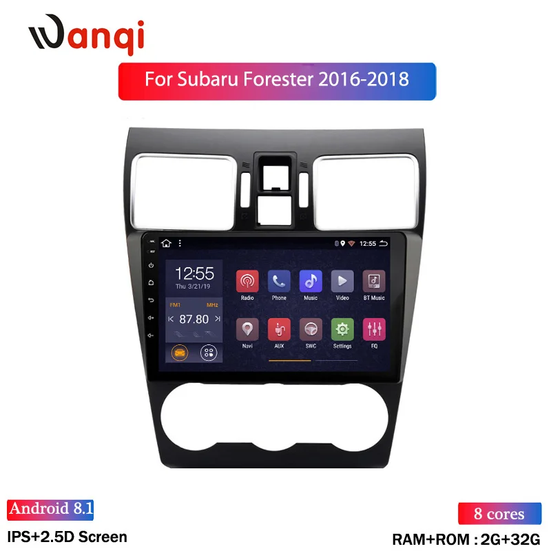 eight cores 2G ram 32G rom Android 8,1 автомобильный DVD мультимедийный плеер gps для Subaru Forester XV WRX 2012- навигационная поддержка swc wifi - Цвет: eight cores
