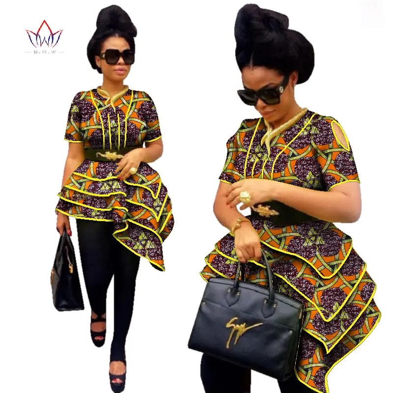 22 BRW Africa Style Women Modern Fashions Womens Tops Dashiki African Print Tops Shirt Plus Size M-6XL Women Clothing WY2576 - Цвет: 22