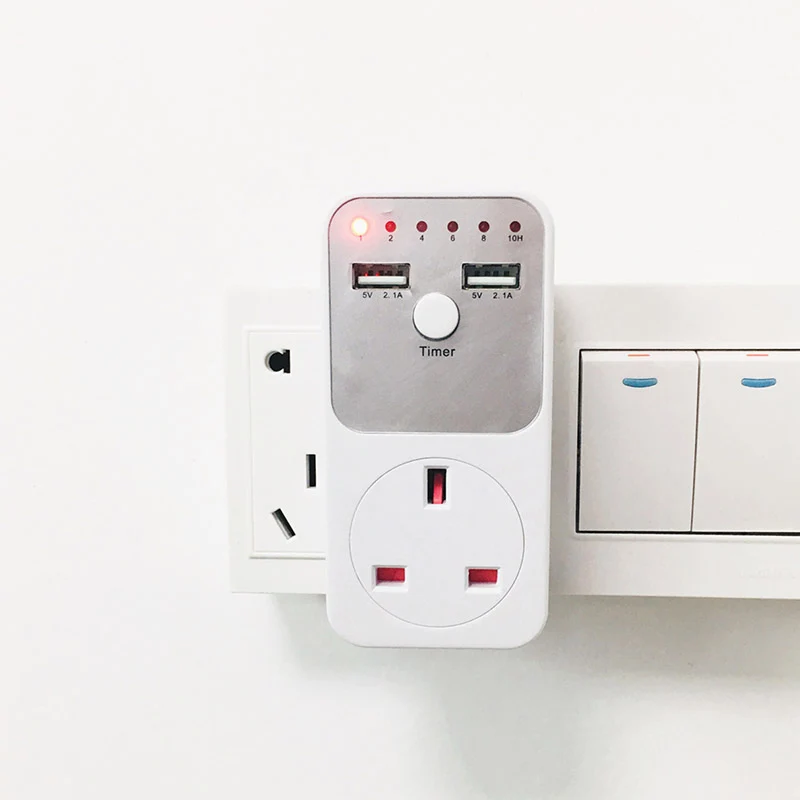 Двойной разъем Синхронизации USB таймер переключатель обратного отсчета розетка с контролирующим устройством для мобильного телефона MP3 HVR88