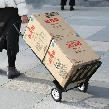 

Heavy load telescopic folding portable luggage trolley hand cart shopping cart