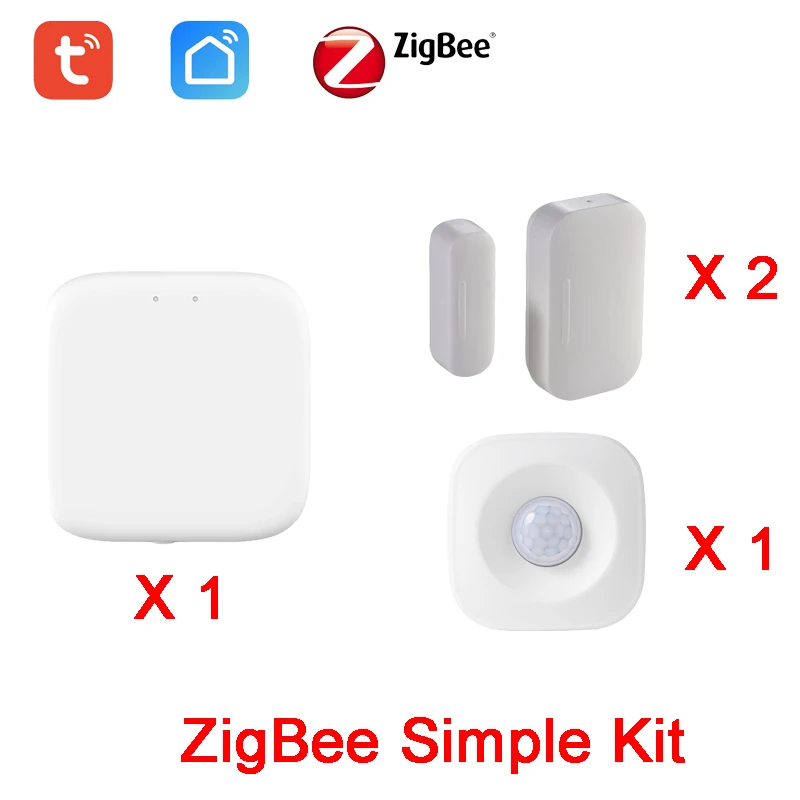 

Tuya Smart ZigBee Hub PIR Motion Sensor Door Window Sensor DIY Home Automation Security System Kit Smart Life APP