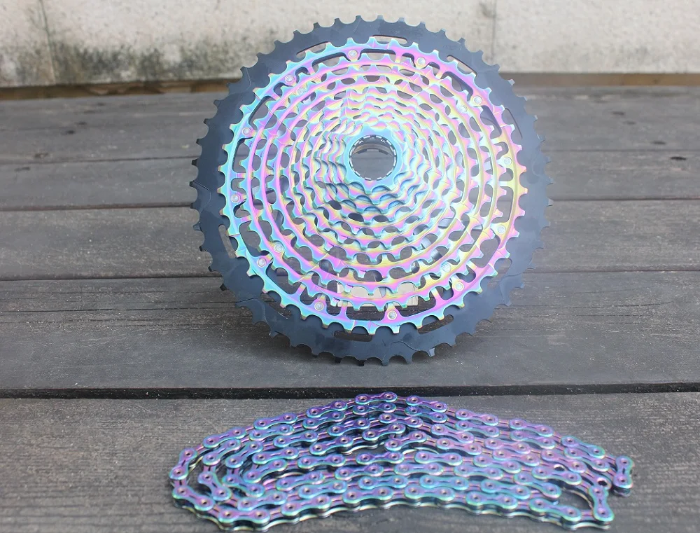 CASSETTE AND CHAIN MTB 12 Скоростей 9-50T кассета Ultimate XD кассета Радуга 375 г Ultralight кассета 12s кассета 1299 k7 цветная - Цвет: CASSETTE AND CHAIN