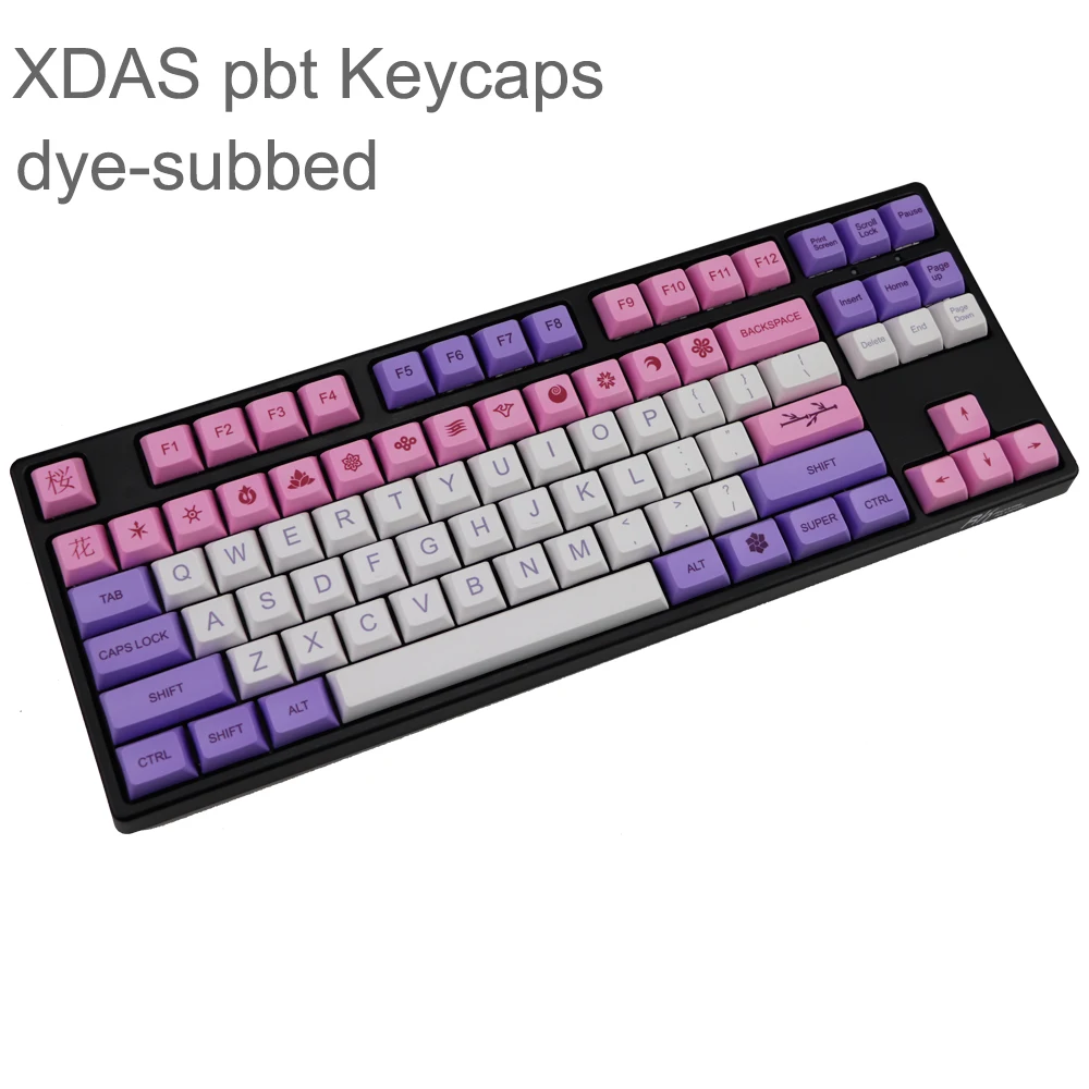 Keycap PBT xdas с 122 клавишами толстый профиль колпачки для механической клавиатуры 61 87