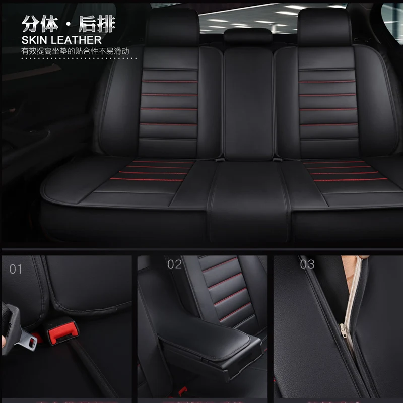  New PU Leather Auto Universal Car Seat Covers for chery tiggo 3 5 t11 geely atlas boyue emgrand x7 