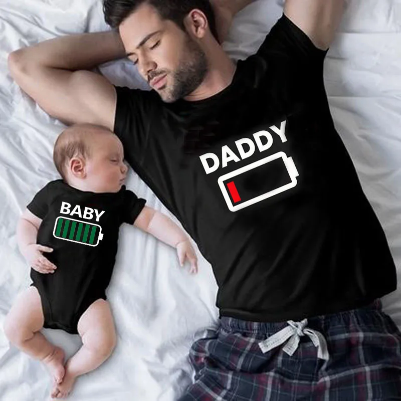 1Pc Player 1 Player 2 Funny Father Son Look Tshirt Summer Short Sleeve T-Shirt For Daddy Baby Bodysuit Family Matching Clothes 2