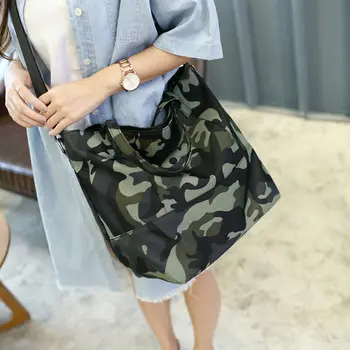 

Ladies Camo Shoulder Bag Camoflage Tote Handbag Large Shoulder Shopping Bag
