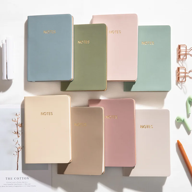

Domikee Classic leather office school notebooks student cute Morandi notebook with line blank inner paper stationery supplies A6