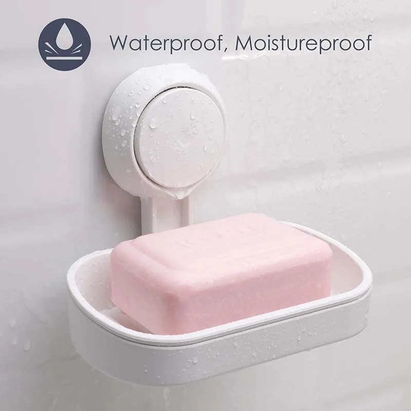 Suction Cup Soap Dish Powerful Vacuum Holder for Bathroom Lavatory Kitchen Portable Box Shower Storage Tray | Дом и сад