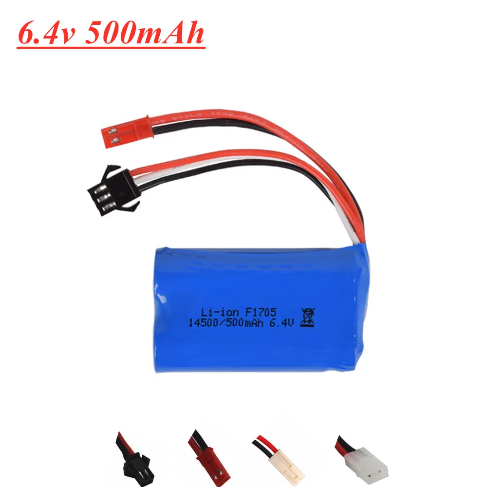 Литий-ионный аккумулятор 6 4 В 500 мАч 15c для игрушек WLtoys 18401/02 детали автомобиля 14500