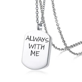 

Simple Titanium Steel Ash Box Necklace Openable Letter Pendant Personalized Jewelry