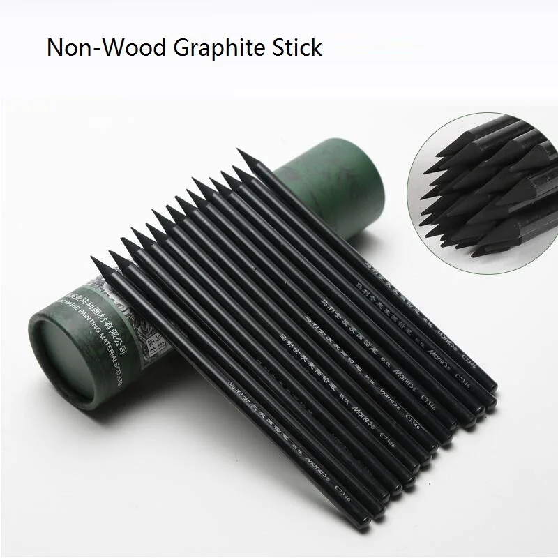 Lápices de grafito sin madera, conjunto de lápiz para artista de dibujo de grafito todo en grafito, carboncillo de arte completo NO.C7346