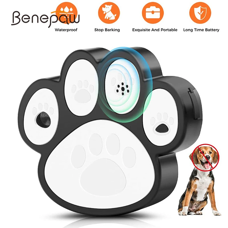 

Benepaw Effective Anti Dog Barking Devices Safe Pet Bark Deterrent Training Behavior Adjustable Ultrasonic Levels up to 15m/50ft