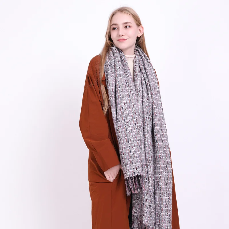 Новинка, стильный Зимний женский шарф, модные цветочные женские шали и шарфы, теплые шарфы хиджабы, повязка на голову, женский платок - Цвет: Зеленый