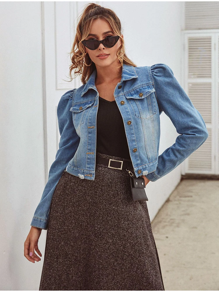 Unua amo 2021 Women's Denim Jacket Blue 