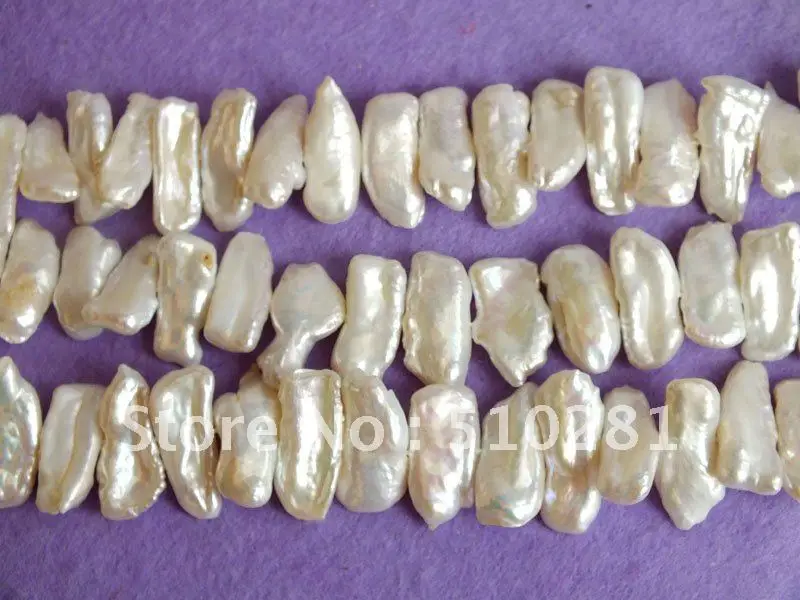 Free ship!!!  5piece 16inch full strand biwa freshwater pearl