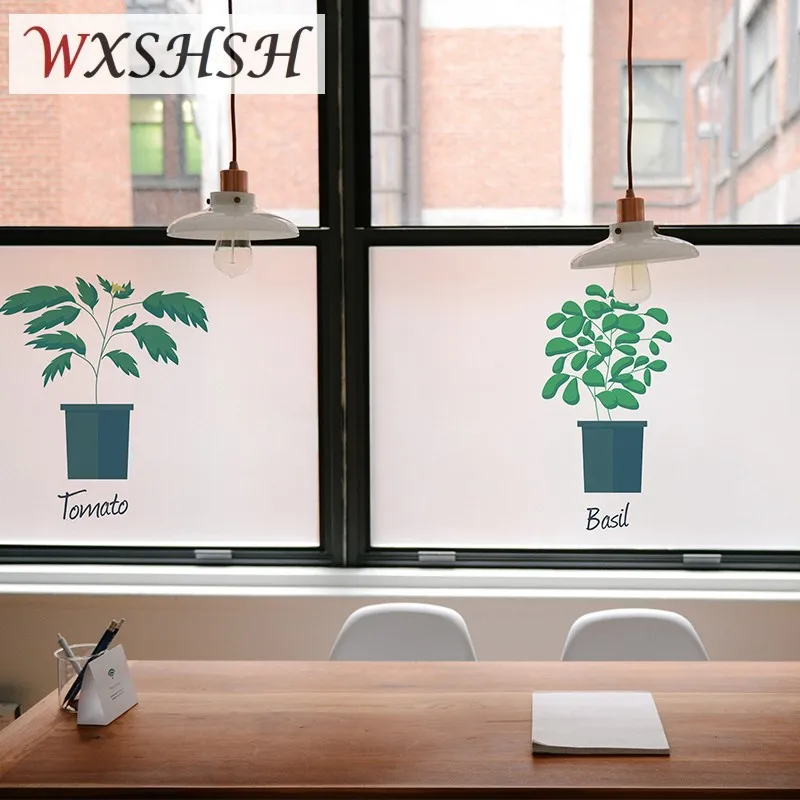 Custom Size Static Cling Window Film Pot Plant Decorative Private PVC