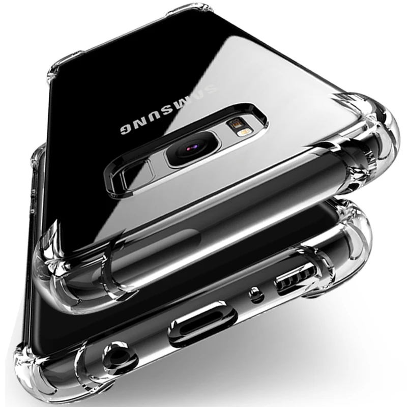 Противоударный прозрачный мягкий силиконовый чехол для Samsung Galaxy S20 S21 S22 Ultra FE S8 S9 S10