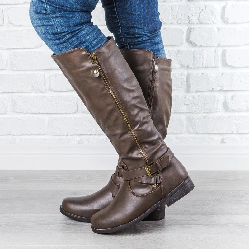 

MoneRffi Women'S Boots Autumn And Winter New Over The Knee Boots Minimalist Cotton Flat Flock Boots