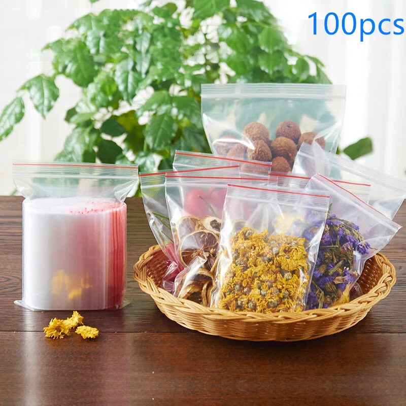 100 * многоразовый пакет для хранения самоуплотняющийся прозрачный пластиковый