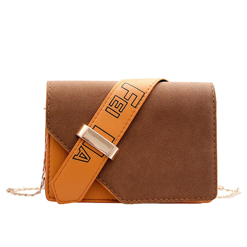 

2019 New Style Korean-style WOMEN'S Fashion Handbag Simple Bag with Chain Crossbody Bag bai da xiao Square Bag