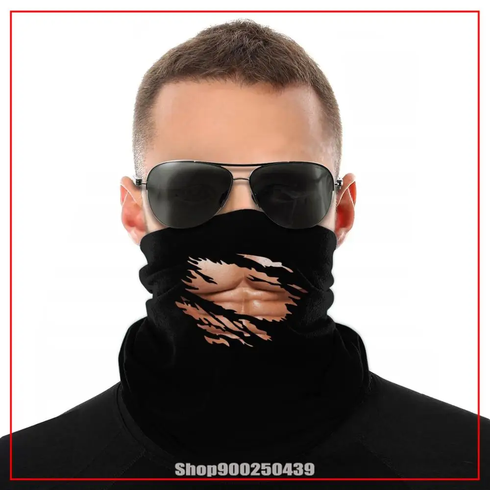 SIX PACK ABS Face Masks Cycling Fishing Head Kerchief Sun Ring Shield Neck Tube Gaiter Haadwears Reusable Washable Facemasks |