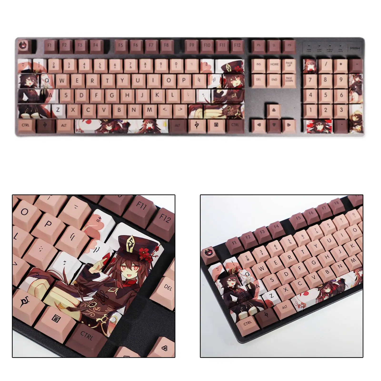 Новые игры набор клавиш Genshin Impact Hu Tao 108 PBT для механической клавиатуры | Игрушки и