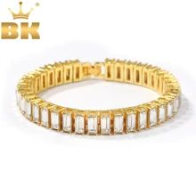 BLING KING браслет в стиле хип-хоп багет Стразы золотого и серебряного цвета мужские крутые браслеты ювелирные изделия Прямая поставка