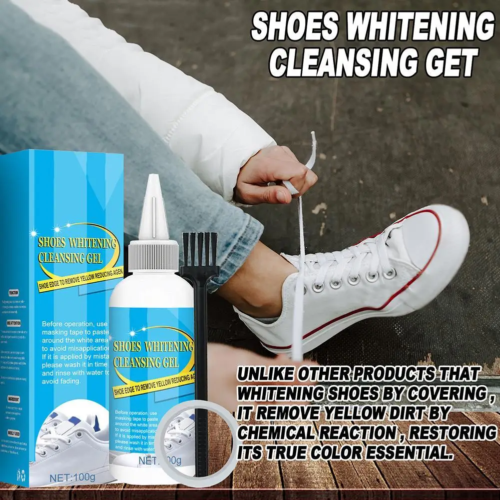 100g White Shoes Cleaner Shoes Whitening Cleansing Gel For Shoe Brush