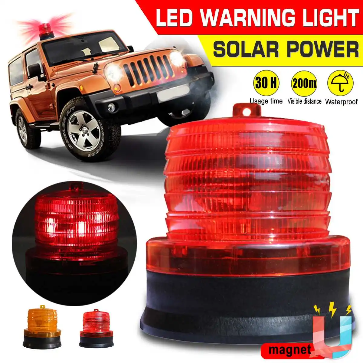 2V Solar Flashing Strobe Beacon Emergency LED Warning Light Car Auto Lamp 2V Solar Flashing Strobe Beacon Emergency LED Warning Light Car Auto Lamp