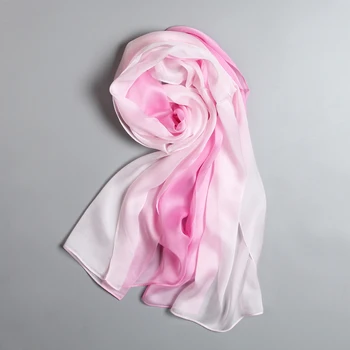 

Women's 100% Pure Silk 7mm Chiffon Long Big Scarf Shawl Wrap Neckerchief 180x65cm 70"x25" TT011