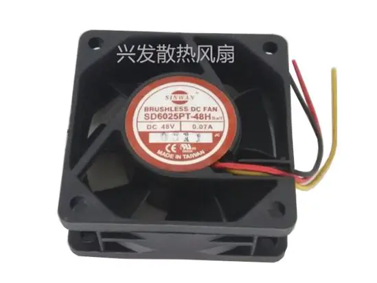 

SINWAN SD6025PT-48H DC 48V 0.07A 60x60x25mm 3-проводной Вентилятор охлаждения сервера