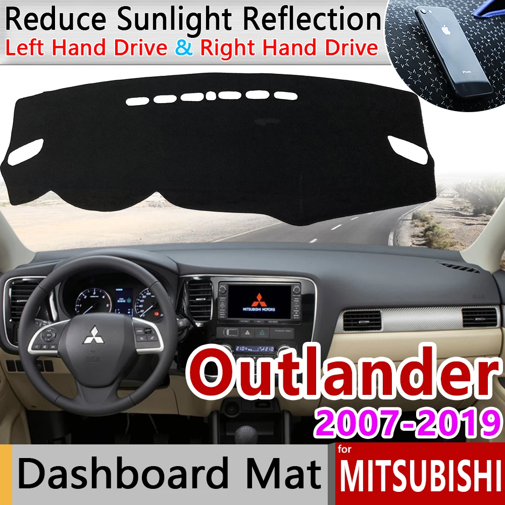 Для Mitsubishi Outlander 2007~ 2nd 3rd Gen Противоскользящий коврик на приборную панель солнцезащитный коврик Dash автомобильные аксессуары с покрытием